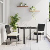 vidaXL 3-dijelni set vrtnih stolica za blagovanje Crni Poli Ratan | shoptok.hr