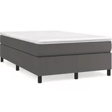 vidaXL Box spring postelja z vzmetnico siva 120x190 cm umetno usnje