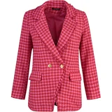 Trendyol Fuchsia Tweed Regular Lined Double Breasted Closed Woven Crowbar Blazer Jacket