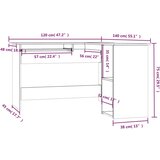  Kutni radni stol boja hrasta 120x140x75 cm konstruirano drvo | Shoptok.si