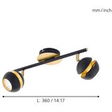 Eglo nocito reflektor/2, led, 2x3,3w, 2x240lm, zlatna/crna | shoptok.hr