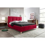 CARRYHOME OBLAZINJENA POSTELJA 140 cm x 220 cm , tekstil rdeča | Shoptok.si