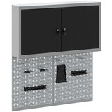  3-delni orodjar in komplet pegboard, stensko montažo, črna kovina, (22048536) | Shoptok.si