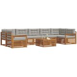  Set vanjskih sofa 8 kom. Prirodna i svijetlo siva | shoptok.hr