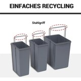  Konstrukcija kante za otpad s 3 kante za odvajanje otpada sustav s tračnicama ugrađena set od 3 kante za otpad siva | shoptok.hr