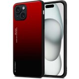 Cadorabo Ohišje je združljivo z Apple iPhone 15 in rdeča - črna - Dvobarvni zaščitni pokrov iz silikona TPU in hrbtna stran iz kaljenega stekla, (20860451) | Shoptok.si