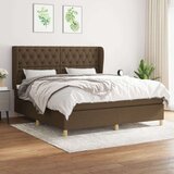  Box spring postelja z vzmetnico temno rjava 160x200 cm blago, (20900780) Cene