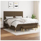 vidaXL Box spring postelja z vzmetnico temno rjava 180x200 cm blago | Shoptok.si