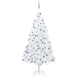  Umjetno osvijetljeno božićno drvce s kuglicama bijelo 240 cm | shoptok.hr