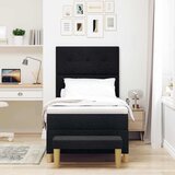  s opruga kutije s jastukom Crna 200 x 100 cm tkanina | shoptok.hr
