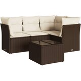  5-dijelni set vrtnih sofa s jastucima poliratan smeđi | shoptok.hr