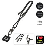 Max Mobile DATA KABEL TYPE C-TYPE C,Fashion 6mm vezica 2u1,1.5m ,Black | shoptok.hr