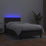  box spring s madracem LED crni 100x200cm od umjetne kože | shoptok.hr