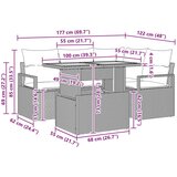  Komplet za jedilnico v vrtu z blazino 5 pcs Črna in Teal, (5000134756) | Shoptok.si
