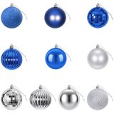  Set božićnih kuglica 50 kom. Plava i srebrna 8 cm Polistiren | shoptok.hr