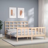 vidaXL Posteljni okvir z vzglavjem 160x200 cm trden les Cene