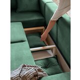 Miuform zelena raztegljiva kotna sedežna garnitura iz rebrastega žameta (levi kot) lazy lukka – | Shoptok.si