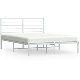 vidaXL Kovinski posteljni okvir z vzglavjem bel 120x190 cm | Shoptok.si
