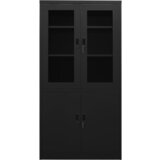 Furnova Pisarniška omara črna 90x40x180 cm jeklo, (21919667) | Shoptok.si