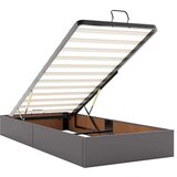 vidaXL Otomanski posteljni okvir z vzmetnico siv 90x200 cm um. usnje | Shoptok.si