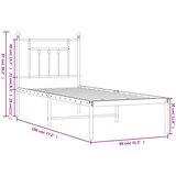 Metalni okvir za krevet s uzglavljem bijeli 75x190 cm | shoptok.hr