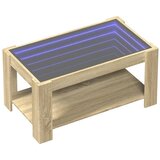  Stolić za kavu LED boja hrasta 93x53x45 cm konstruirano drvo | shoptok.hr