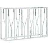 Maison Chic konzolna miza - miza ob steni srebrna 110x30x70 cm nerjaveče jeklo in steklo, (21785853) Cene