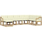  Set vanjskih sofa 8 kom. Bijela i krem Smeđa 304 x 185,5 x 73 cm | shoptok.hr