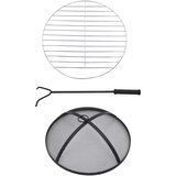  Mozaični stolić s posudom za vatru plavo-bijeli 68 cm keramički | shoptok.hr