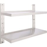 vidaXL Zidne police s 2 razine od nehrđajućeg čelika 100 x 30 cm | shoptok.hr