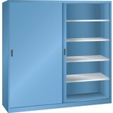 LISTA Omara z drsnimi vrati, VxŠ 1950 x 2000 mm, predelna stena, svetlo modre barve RAL 5012 Cene