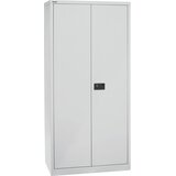 BISLEY UNIVERZALNA omara s krilnimi vrati, VxŠxG 1950 x 914 x 500 mm, 4 pocinkane police, 5 nivojev, svetlo siva | Shoptok.si