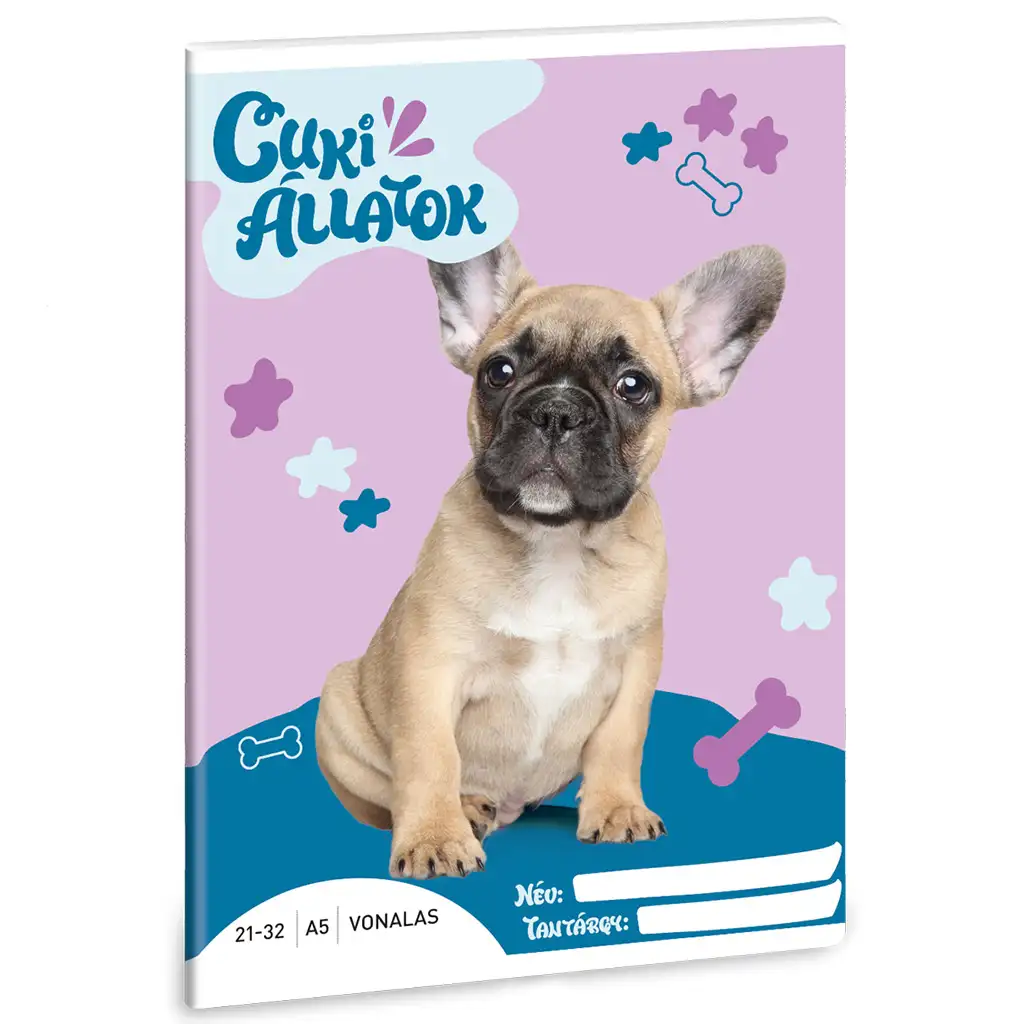 Ars Una slatke životinje - francuski buldog bilježnica s linijama A/5 | shoptok.hr