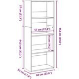 vidaXL Regal za knjige boja hrasta 60x30x152 cm od konstruiranog drva | shoptok.hr