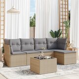 Maison Chic Seti vrtnega pohištva - Vrtna garnitura - Vrtni pohištvo set 6-delna z blazinami bež poli ratan, (21820017) | Shoptok.si