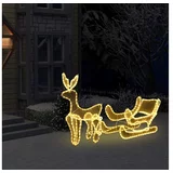 Božični okras v obliki jelena in sani z mrežo z 216 LED lučkami