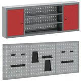  6 Dijelni Set Alatnog Ormarića i Panoa Za Alate Montiranog Na Zid Crveni Metal Slike