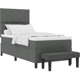  Krevet s opruga kutije Tamno siva 90 x 190 cm tkanina | shoptok.hr