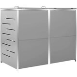 vidaXL Dvojna lopa za smetnjak 138x77,5x115,5 cm nerjaveče jeklo | Shoptok.si