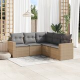  5-dijelni vrtni set sofa s jastucima bež od poliratana | shoptok.hr
