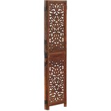 Sobna pregrada s 3 panela smeđa 120 x 165 cm masivno drvo manga | shoptok.hr