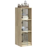  Visoka komoda sa staklenim vratima boja hrasta 35 x 37 x 109 cm Smeđa | shoptok.hr