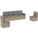  The Living Store Vrtna sedežna garnitura 6-delna z blazinami bež poli ratan - Vrtna Sedežna Garniture, (21452910) | Shoptok.si