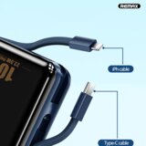 Remax power bank sucha series qc 22.5W+ pd 18W multi-compatible cabled RPP-285 10000 mah plava Cene