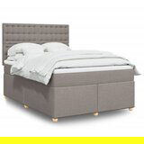 vidaXL Box spring postelja z vzmetnico taupe 160x200 cm blago | Shoptok.si