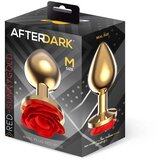 LATETOBED Zlat kovinski analni čep z rdečo vrtnico - M (R900337) | Shoptok.si