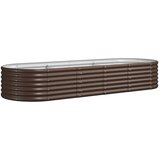  Povišena vrtna gredica od pocinčanog čelika 224 x 80 x 36 cm smeđi | Eponuda.com