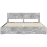  Konstrukcija postelje z vzglavjem Betonsko siva 200 x 200 cm, (5000103425) | Shoptok.si