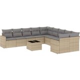 vidaXL 11-dijelni set vrtnih sofa od poliratana s jastucima bež | shoptok.hr