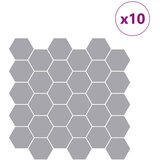  Heksagonska pločica 10 pcs Siva 30 x 30 cm Poliuretan i PET | shoptok.hr